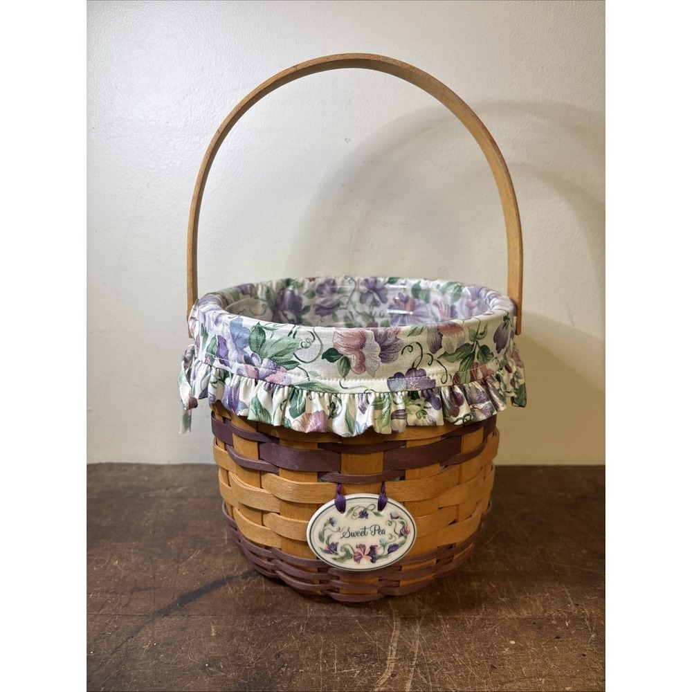 Longaberger 1996 May Series Sweet Pea Easter Basket Set